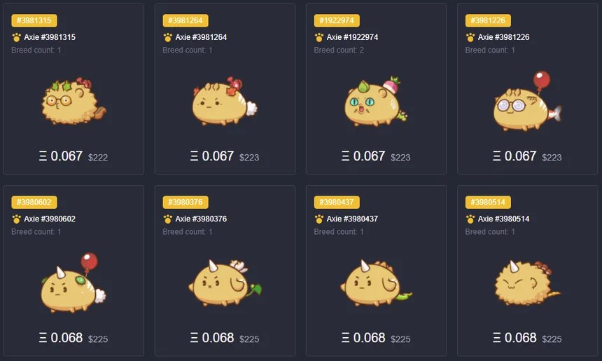 Marketplace Axie